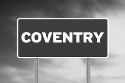 Coventry address sign black and white