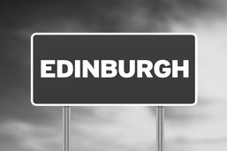Edinburgh address sign black and white