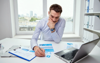 business man checking filing responsibilities